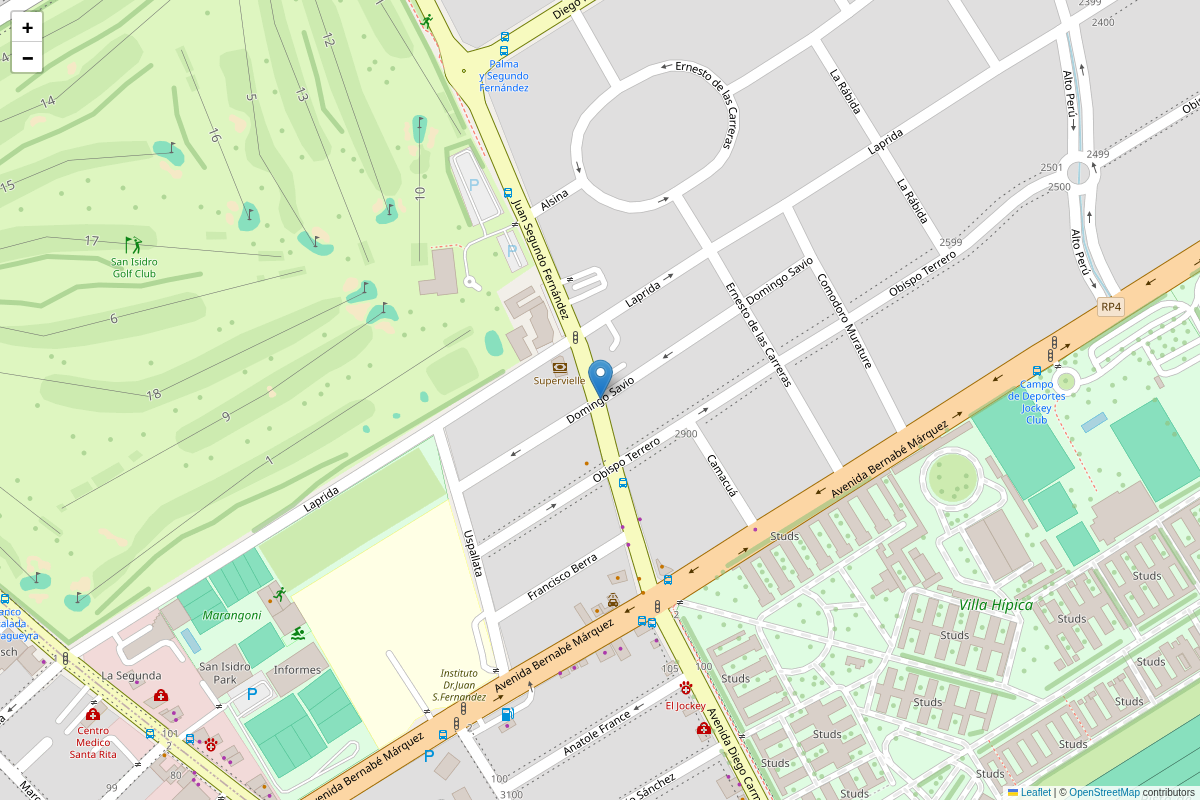 Mapa Domingo Savio, San Isidro